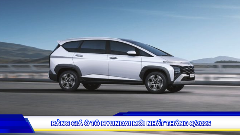 BẢNG GIÁ Ô TÔ HYUNDAI MỚI NHẤT THÁNG 8/2025